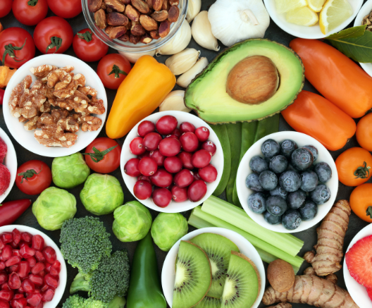 Variety of fruits and vegetables